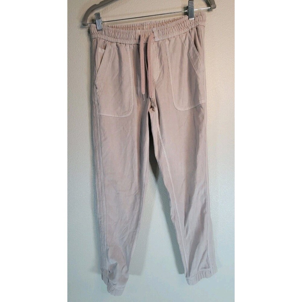Athleta Farallon Jogger Pants Womens 2 Taupe Stretch Travel Utility Pockets